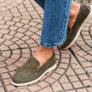 Velasca NEW Feree' Green Suede Boat Shoe Loafer Size 38